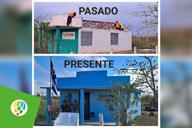 Primera escuela recuperada por la Brigada Martha Machado en Pinar del Río