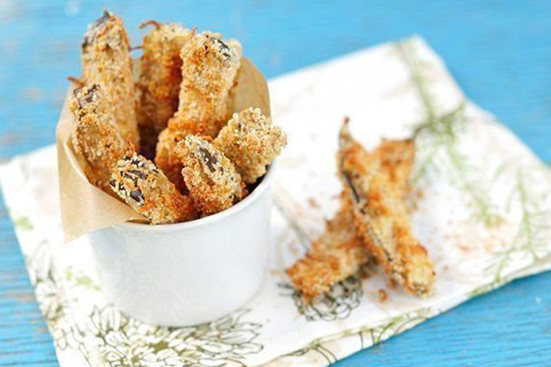 Fritos gratinados, berenjena en cazuela y pollo con berenjena