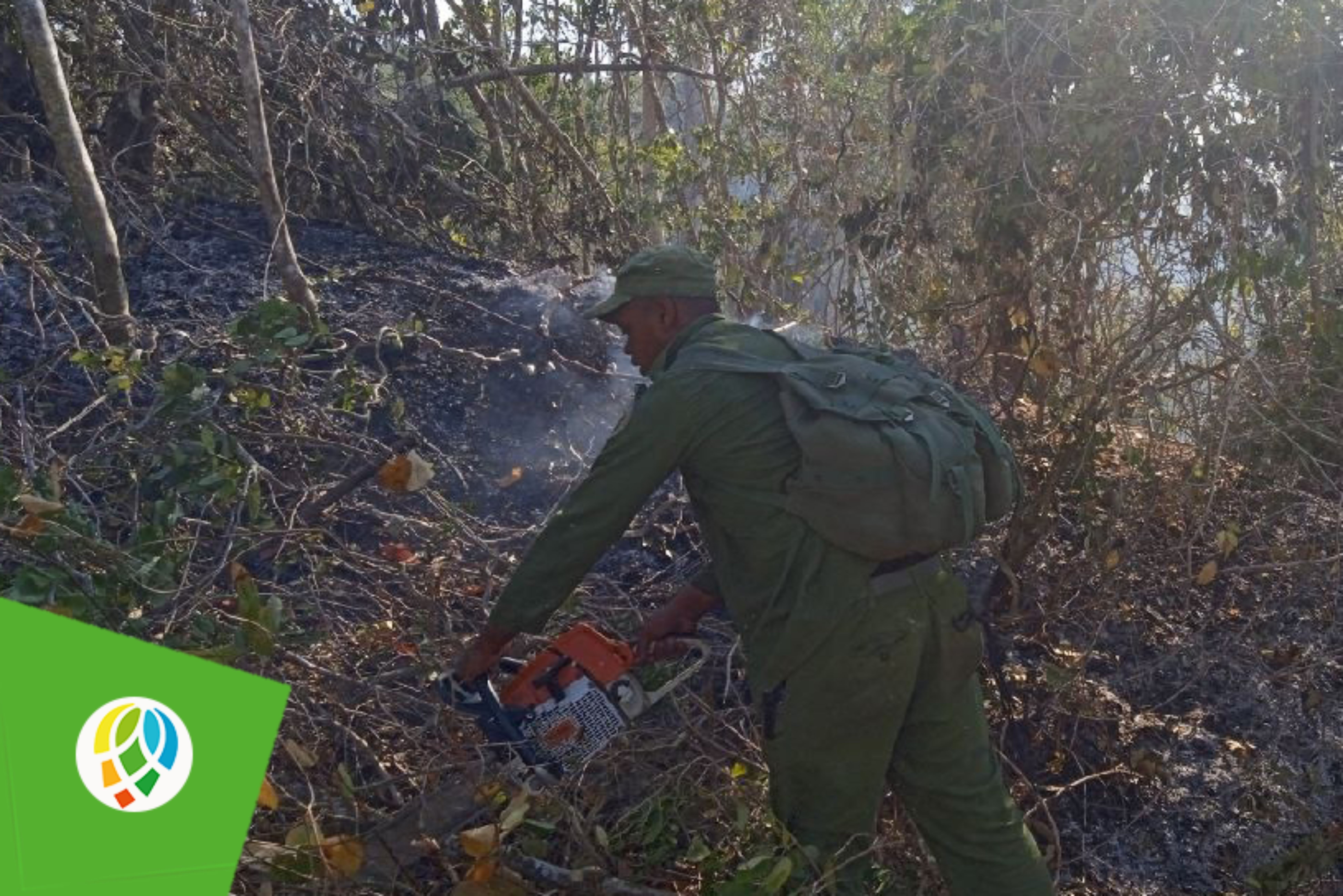 Continúan acciones de enfrentamiento al incendio forestal originado desde el pasado viernes.