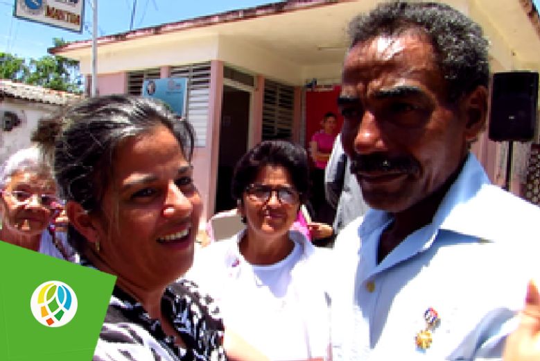 Recibimiento al Héroe del Trabajo de la República de Cuba en su tierra natal.