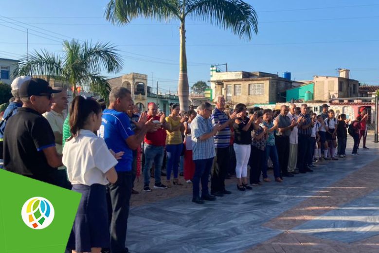 Homenaje al Comandante Pinares en la Plaza de los Mártires en la ciudad de Pinar del Río