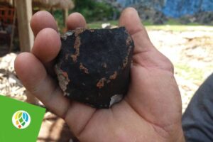 El meteorito había iniciado su viaje por el espacio 9,4 millones de años atrás, y completaba una órbita alrededor del sol en poco más de un año libretas. Foto: Ronald Suárez Rivas